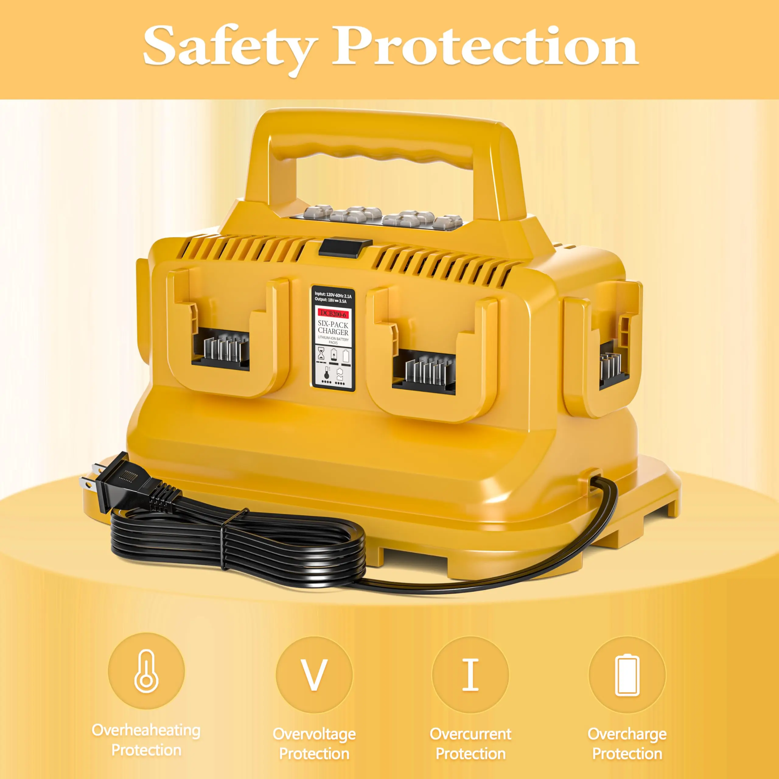 6 Port Rapid Battery Charger for Dewalt 20V 60V