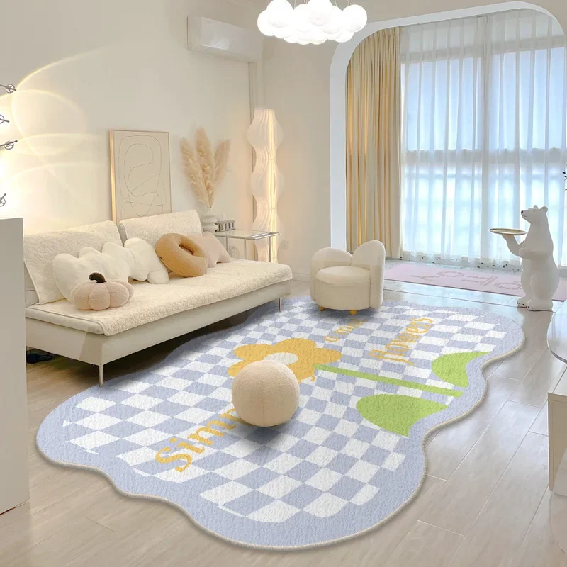 

Little Fresh Checkerboard Carpet Living Room Carpet mat rug