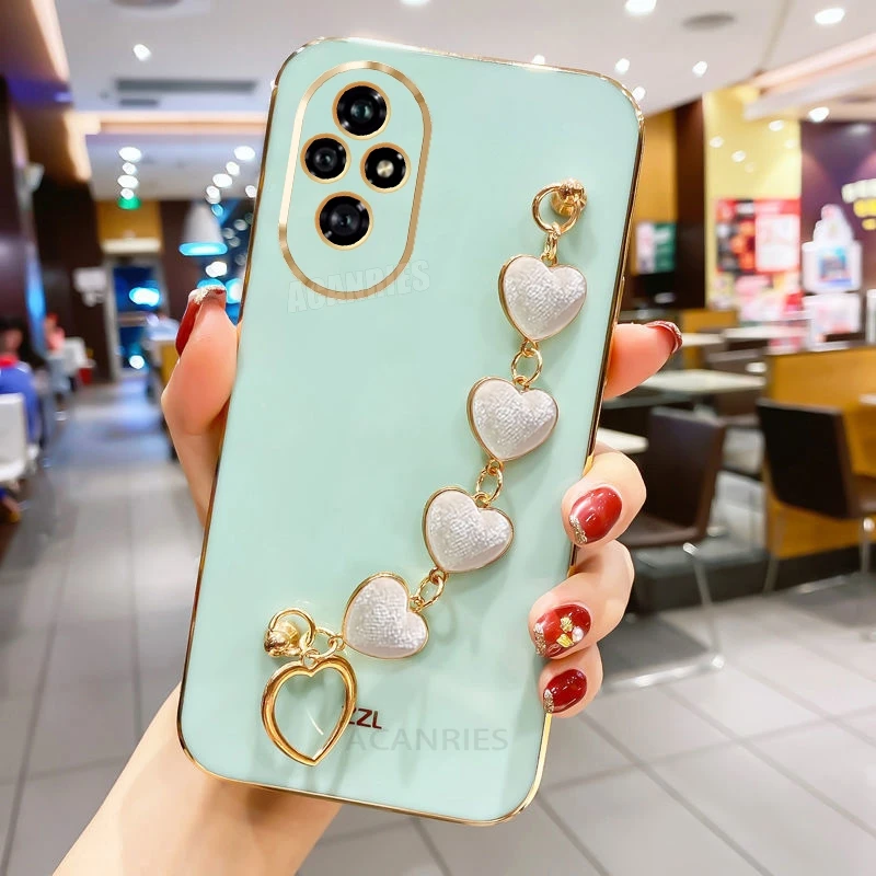 Love Heart Bracelet Plating Luxury Chain Case Cover