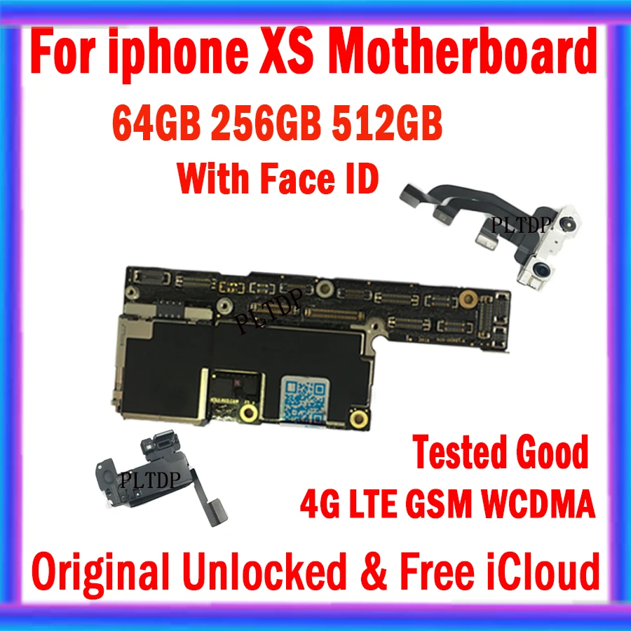 

With IOS System For iPhone XS Motherboard Original Free icloud NO ID Account Logic Board With /NO Face ID Unlocked Full Test MB