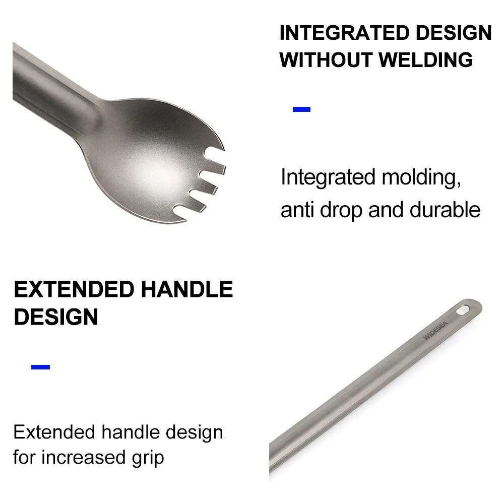 Camping Titanium Spork Spoon Outdoor Lightweight Fork Tableware Portable Picnic Hiking Travelling Ultralight Dinnerware camping cutlery