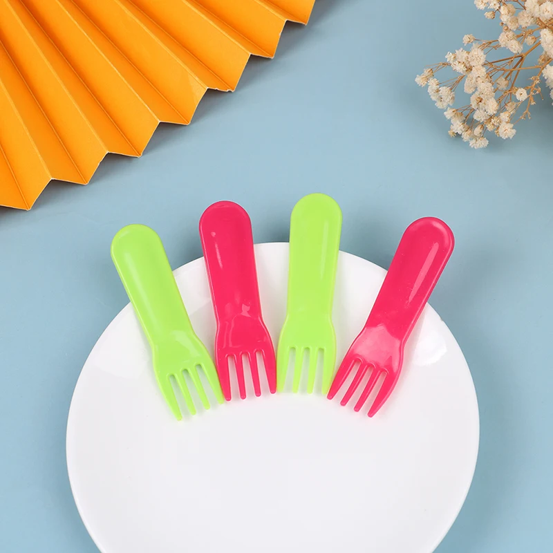 Description Picture 5 of item10Pcs Plastic Fruit Fork Mini Cartoon Children Fruit Fork Snack Cake Dessert Food Pick Toothpick Bento Lunches Party Decor