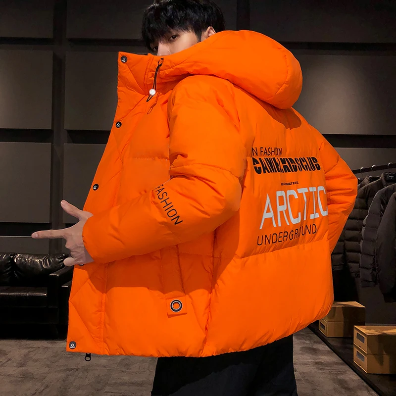 Fashion Autumn Winter Men's Warm Hooded Cotton-Padded Jacket Windproof Thicken Top Parkas Youth Outwear Loose Down Coat Clothing