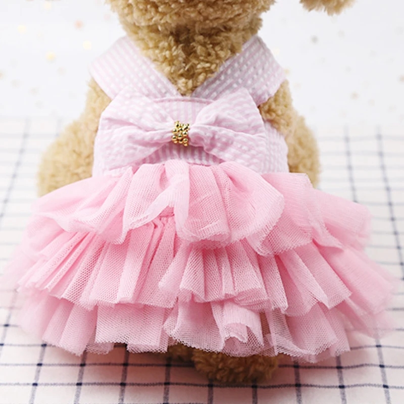 Dog Summer Dress Lace Stripe Skirt - image 7