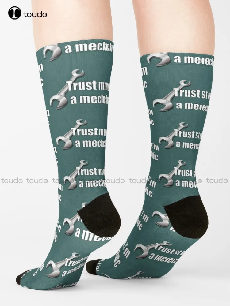 

Trust Me I'M A Mechanic Funny Auto Repair Quote Socks Mens Black Crew Socks Cute Pattern Funny Autumn Best Cartoon Girls Funny