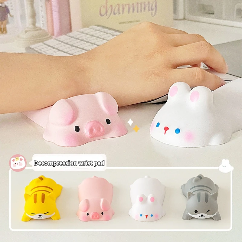Cute Cat Wrist Rest Suporte para Mesa Ergonômico Kawaii Lento Rising Brinquedos Squishy Mouse Pad Computador Laptop Descanso de Braço Novo 2023 - Imagem 5