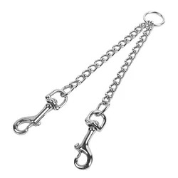 Dual - Head Pet Traction Leash with Double Buckle Chain for Walking and Running Dogs (Double hook chain)
