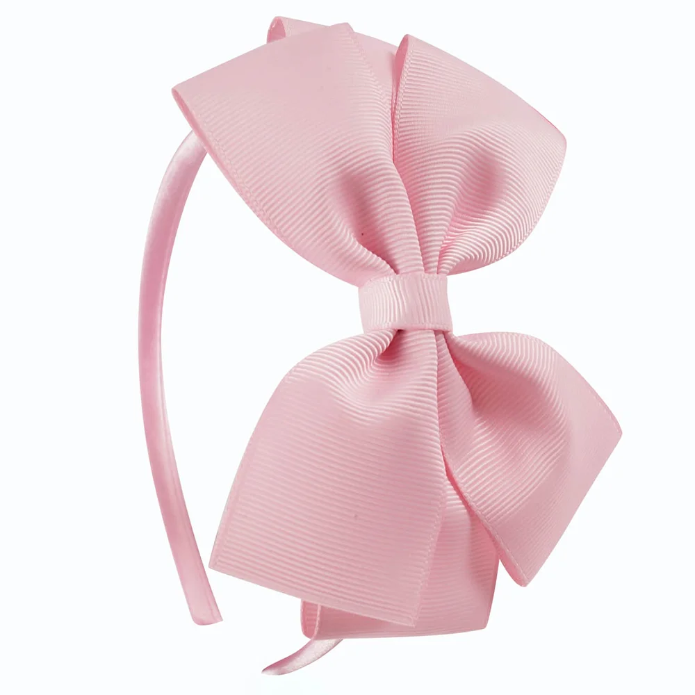 Vibrant Solid Color Bow Hairbands for Kids - Stylish Ribbon Hair Accessories for Girls
