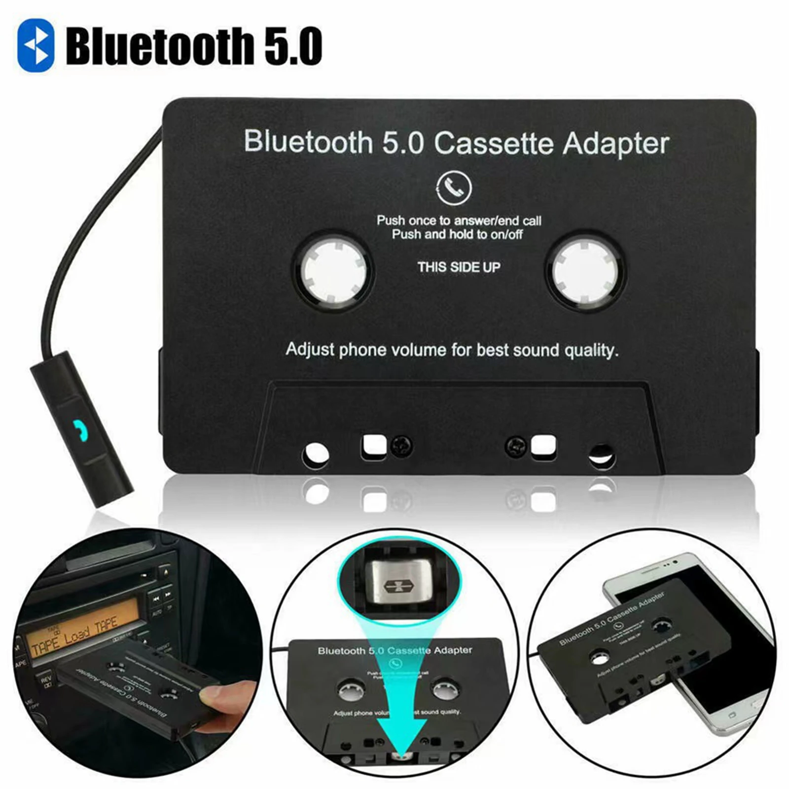 Convertisseur de bande Bluetooth pour voiture, MP3, SBC, stéréo, cassette  audio Bluetooth universelle, adaptateur pour smartphone, mx - AliExpress