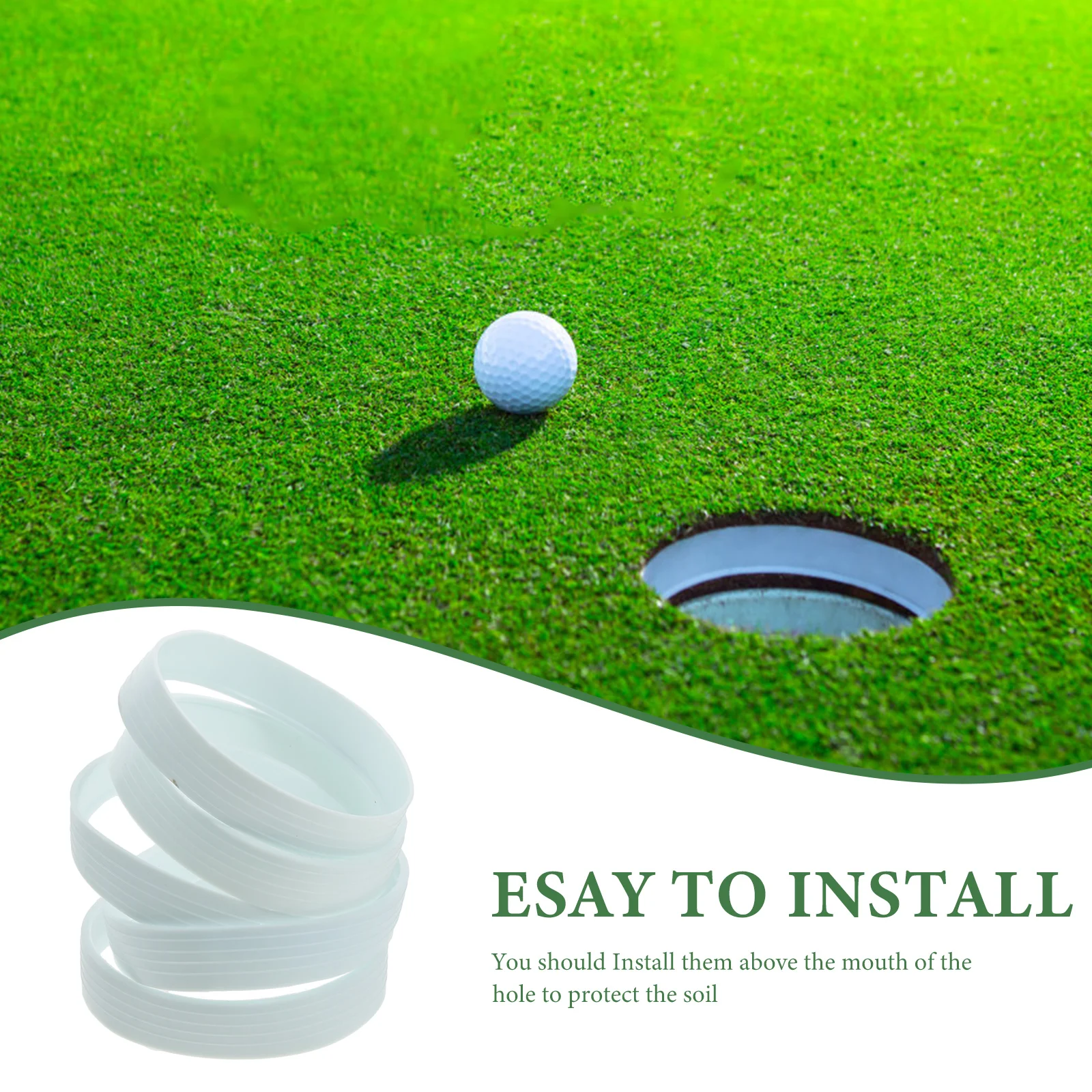 5PCS 110mm Golf Putting Green Hole Cup Rings Training Aid Outdoor Golf White PP Plastic Putting Cup Rings Sports Equipments 3