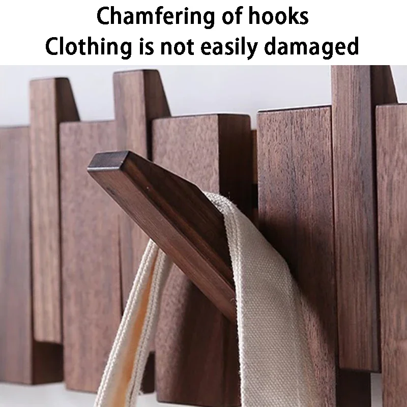 Wooden Coat Racks Wall Mounted Clothes Storage Hanging Hooks Entrance Hall Portable Clothing Hat Bag Scarf Organizers Shelf