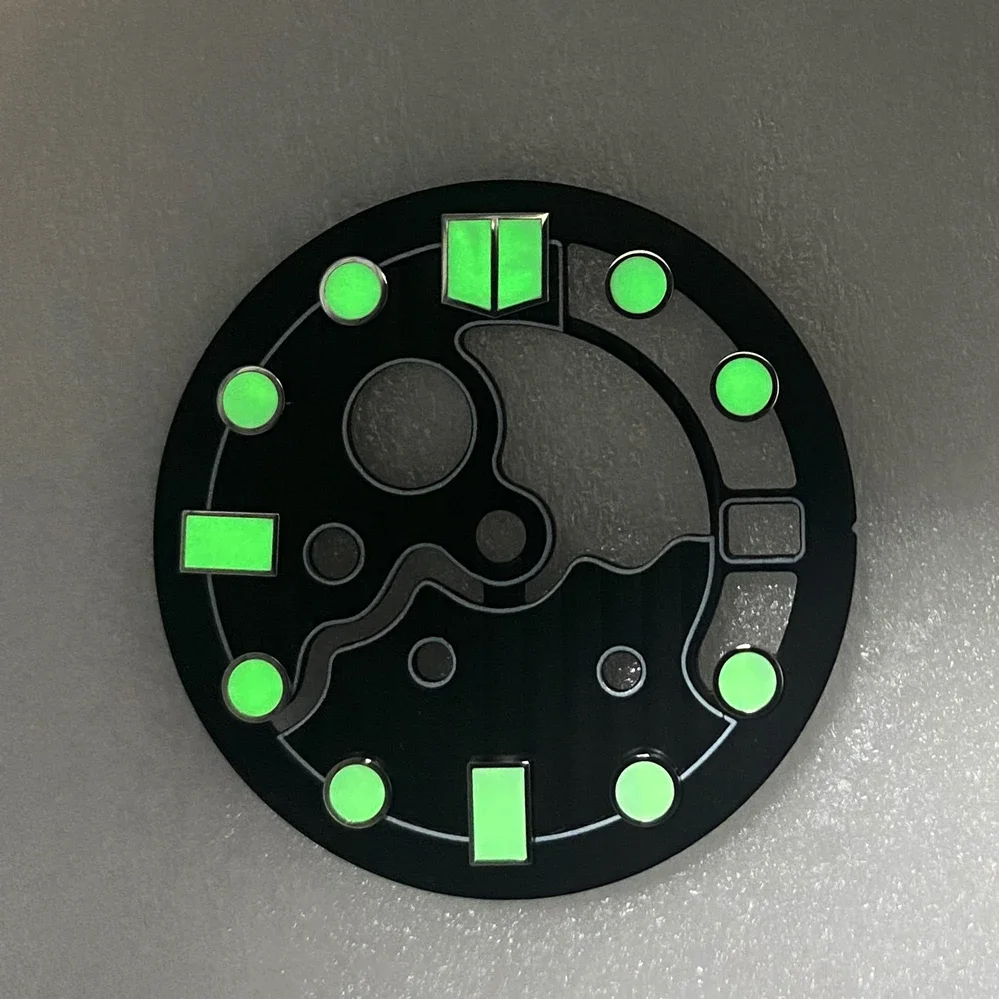 28.5mm Hollow Watch Dial Green Luminous Watch Accessories Faces for NH35/NH36 Movement with 3 O'clock Position watch face accessories watch dial accessories