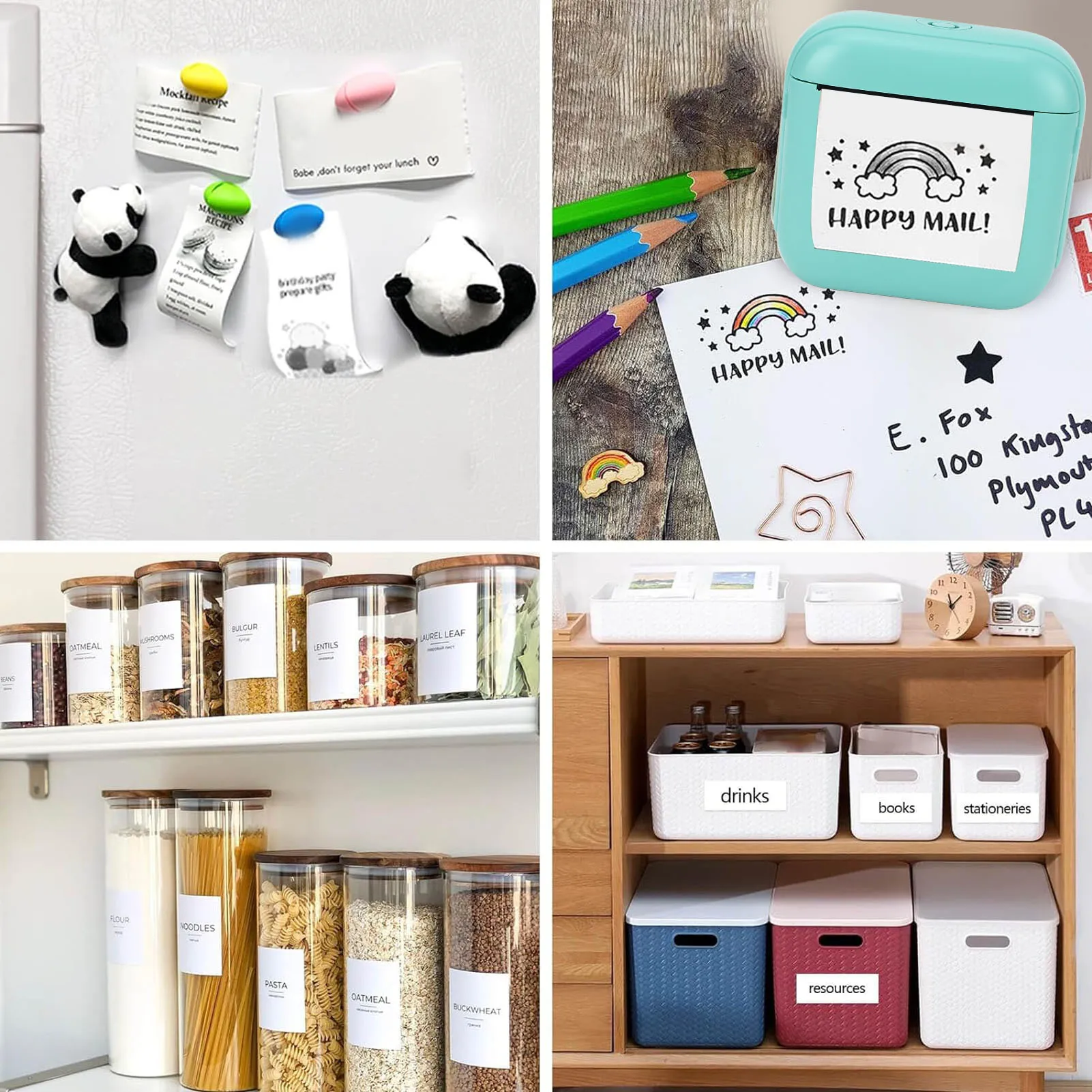 Portable Thermal Printer Thermal Label Printer Portable Bluetooth Thermal Inkless Photo Printer for Home School