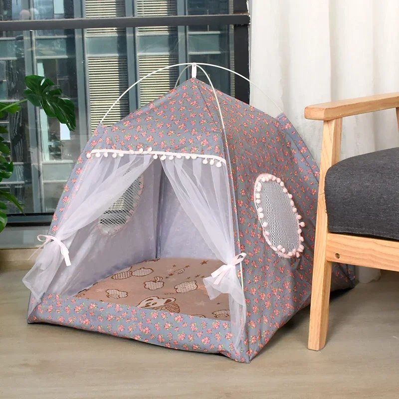 1PCS Cat Broken Flower Tent Semi Enclosed Pet Tent Nest Universal For All Seasons Cat And Dog Nest Pet Supplies