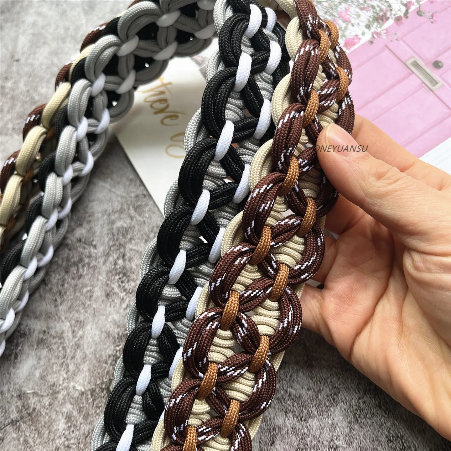가방 스트랩 수제 끈 DIY 액세서리 스트랩 골드 키링 숄더 로프 럭셔리 랜야드 휴대폰 줄 장식 체인