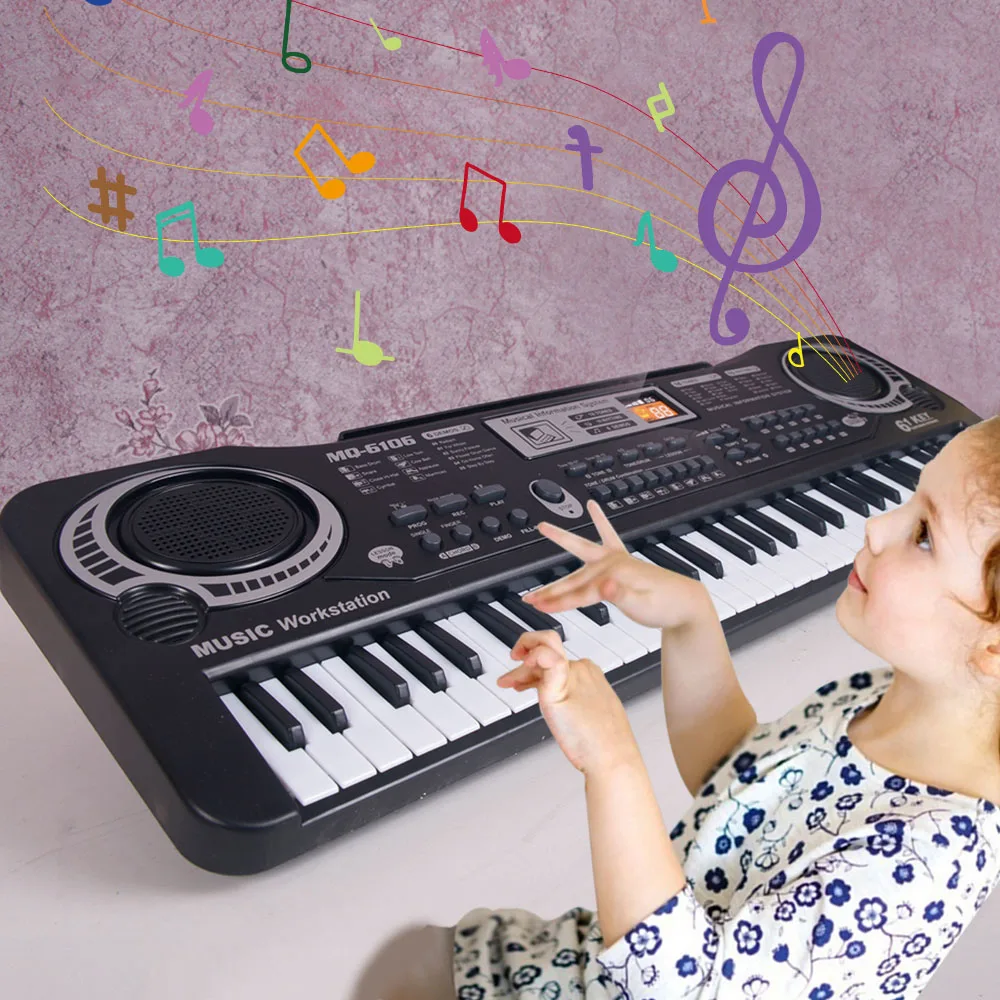 Kids Electronic Piano Keyboard 61 Keys Organ with Microphone / 24 Keys Education Toys Musical Instrument Gift for Child Beginner 3
