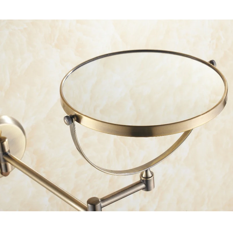 벽걸이 드레싱 거울, 양면 거울 공간, 알루미늄 블랙 메이크업 거울, 레이디 화장품 선물 BR-6739, 8 인치 확대