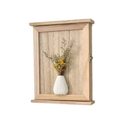 Rustic Wooden Wall - Mounted Key Organizer and Display Cabinet (Style D)