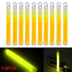 Glow Sticks with Hooks - 6 Inch Fluorescent Lights for Outdoor Activities and Events (Yellow)