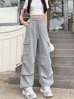 American Drawstring Design Cargo Pants Women Fashion Hip-hop Streetwear Woman Trousers New 2024 Summer All-match Cargo Pants - Image 2