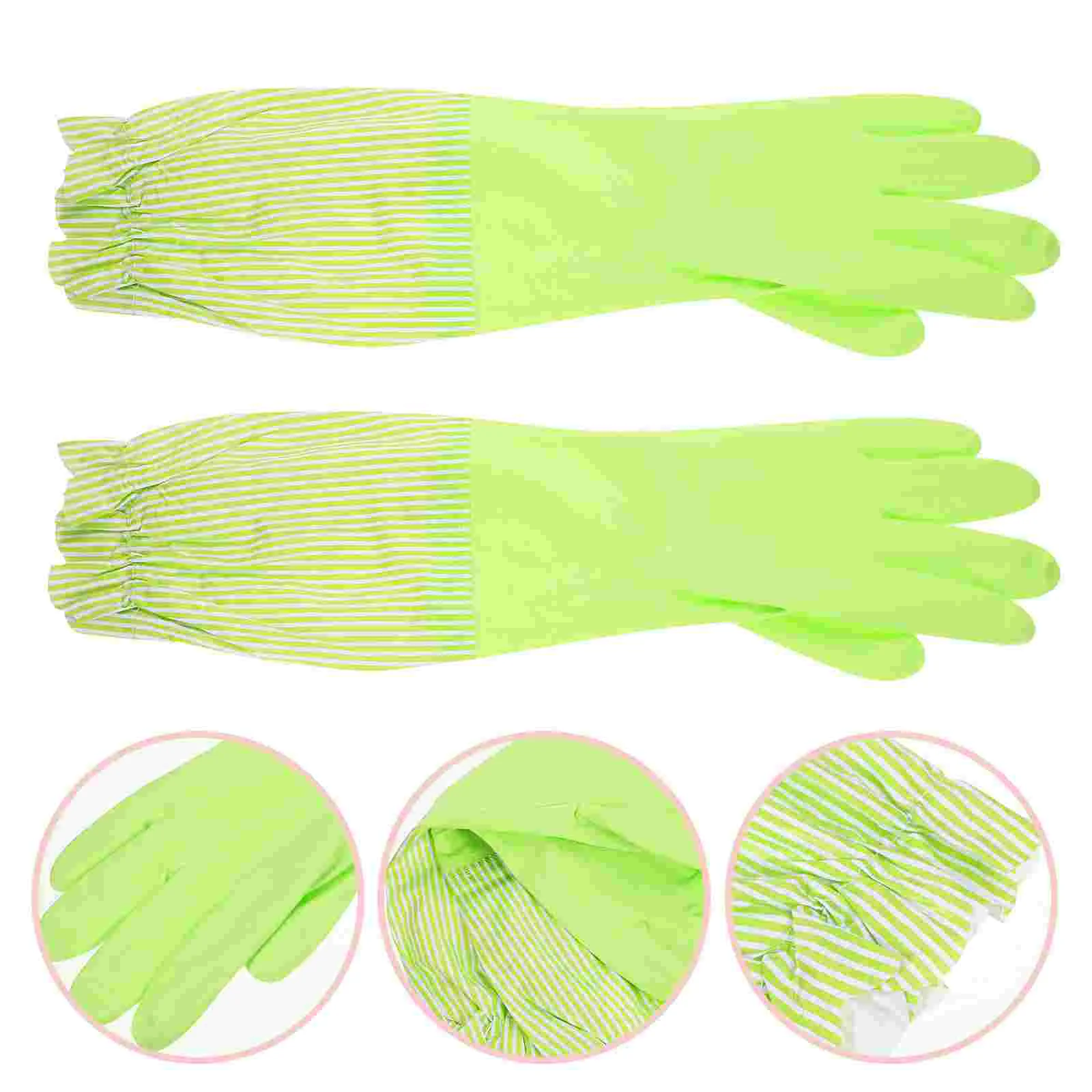 

Dishwashing Gloves Reusable Cleaning Latex Kitchen for Dishes Ruffles Dishwasher