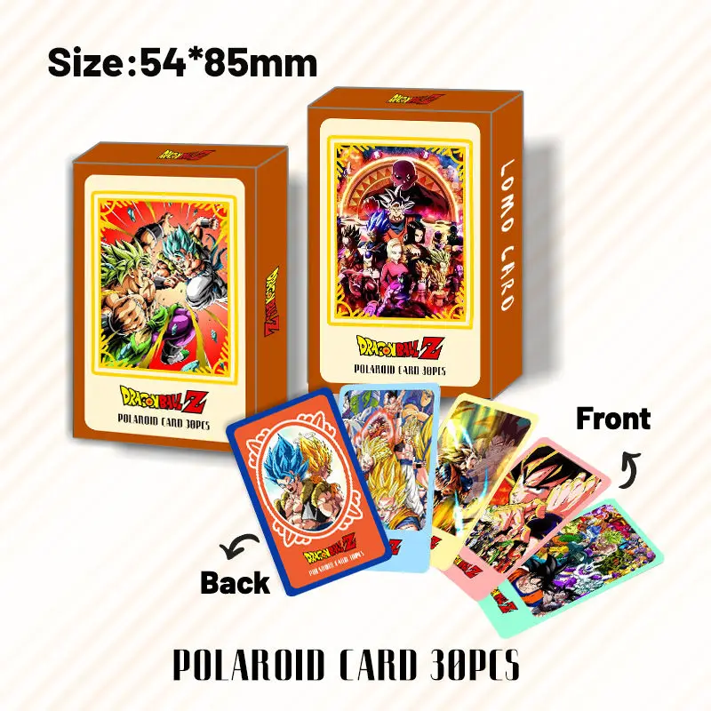 

30 Pcs Dragon Ball Double-sided LOMO Cards, Super Sayajins Anime Peripheral Collection Ins Photo Cards, Polaroid Cards Goku