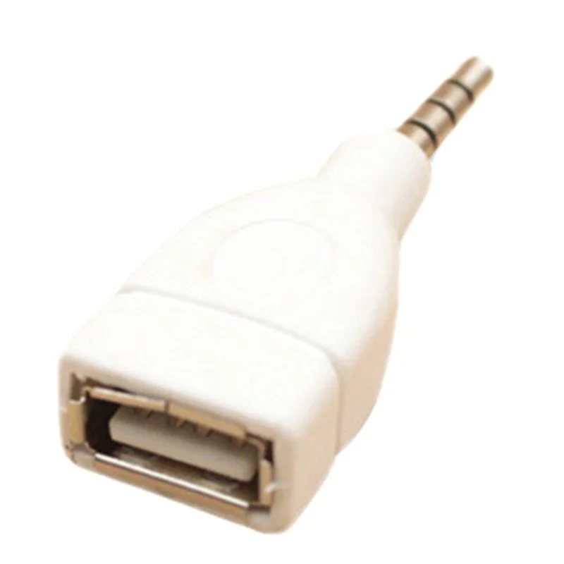 

Адаптер-Преобразователь USB 2,0 с внутренней резьбой на 3,5 мм штекер AUX аудио автомобильный разъем белый