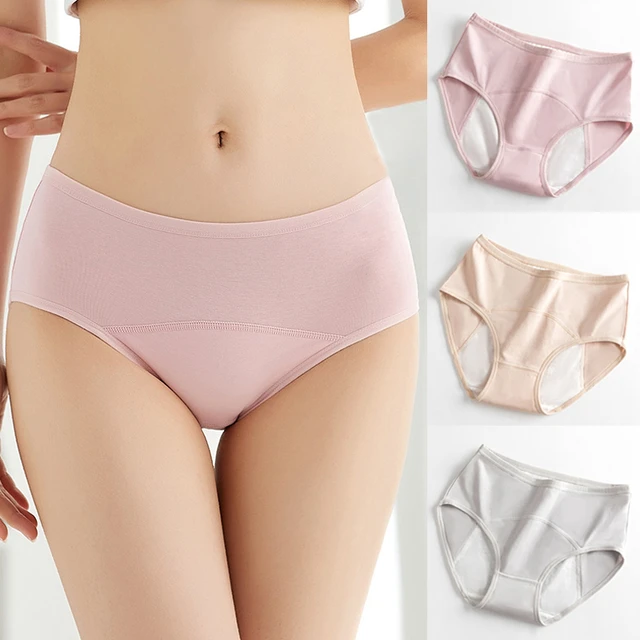 Women's Cotton Briefs Period Panties Sexy Leak Proof Menstrual