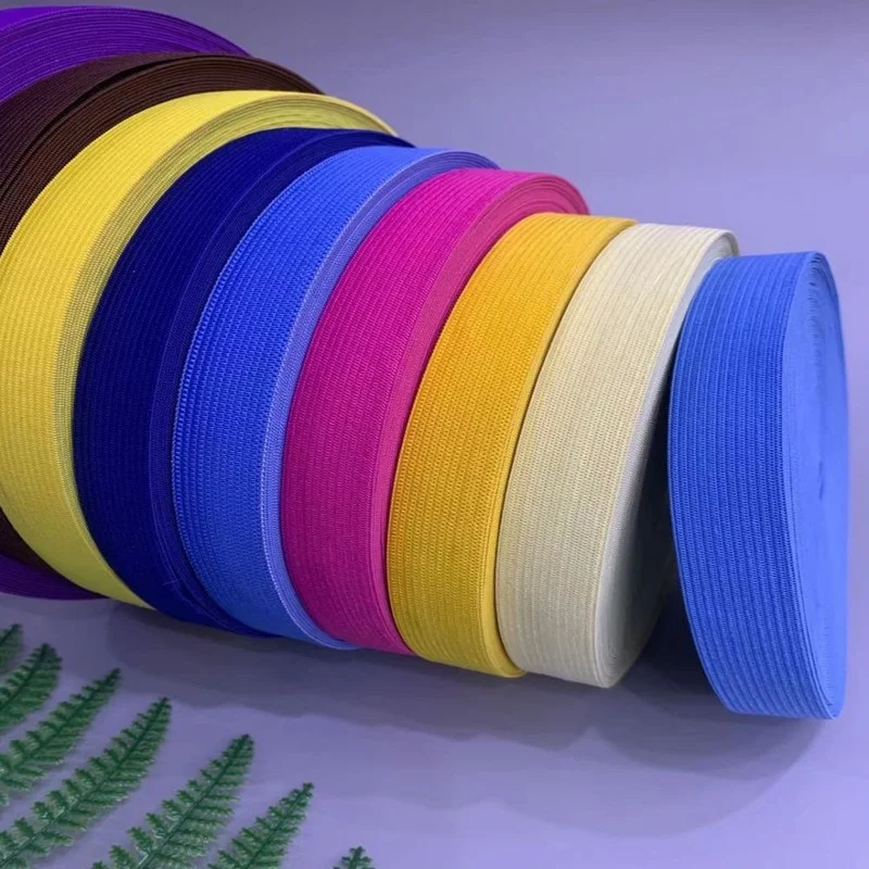 

80m/lot 20mm Elastic Band Polyester Flat Ribbon Crochet Hemming Rope Clothing Accessories