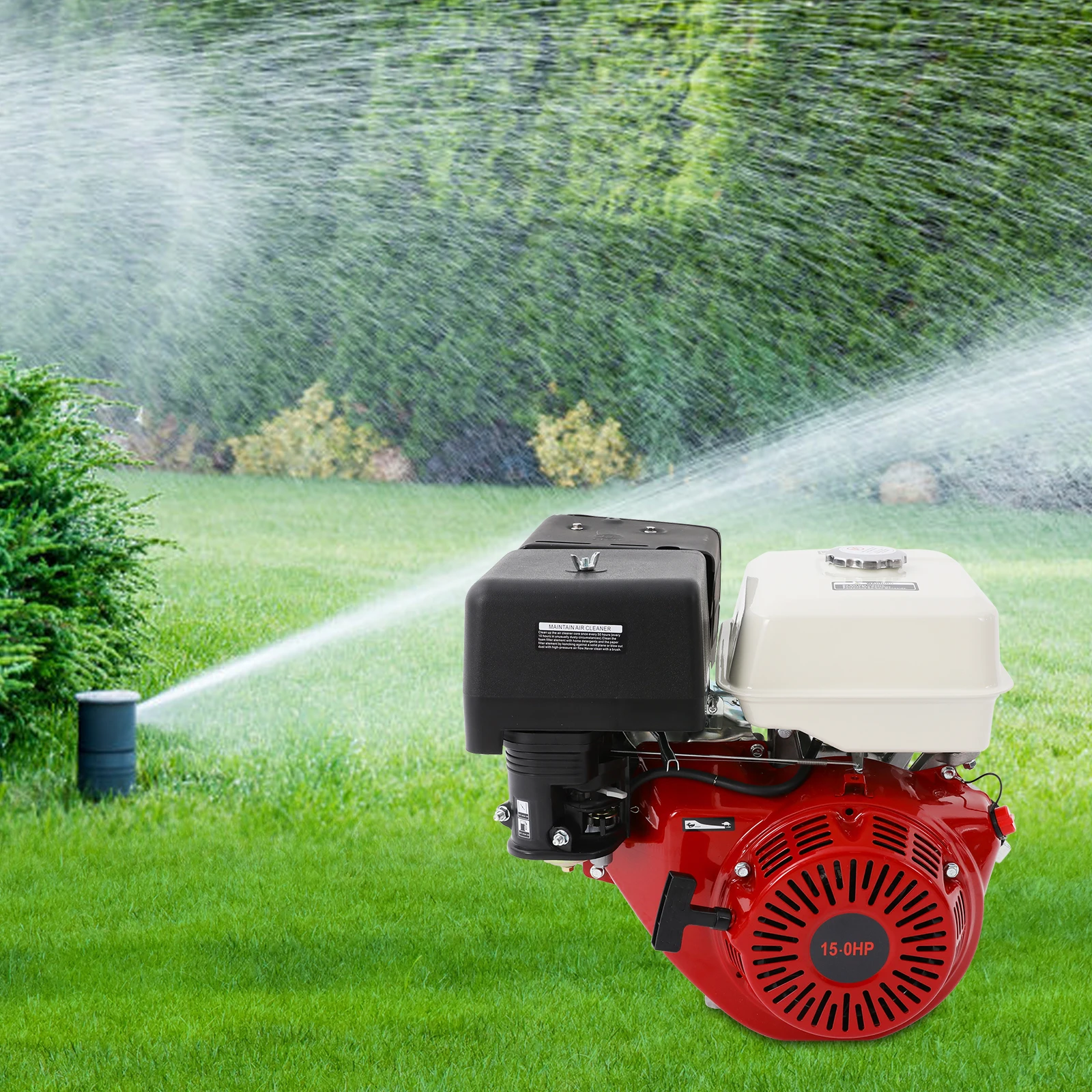 9700W 15HP Gasoline Engine 4 Stroke Aluminum Alloy Iron Material Engine 420CC High Power Garden Tool Gas Motor for Farm
