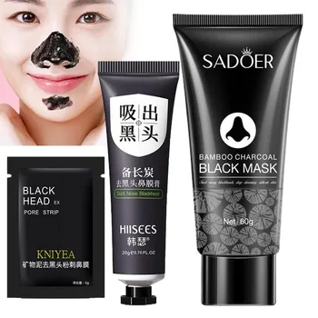 Deep Cleansing Black Mask Bamboo Charcoal Blackhead Remover Face Mask Skin Care 60g/20g/2g Peal-off Nose Mask Skin Care 1