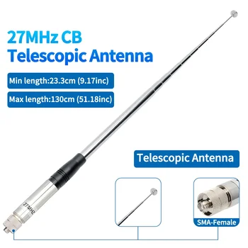 27 MHz SMA-Femmina CB Antenna Telescopica Ad Alto Guadagno Per UV-98 PLUS BAJETON BJ8200 BJ-9000 Radtel RT-860 RT-920 RT-950 RT-950 PRO