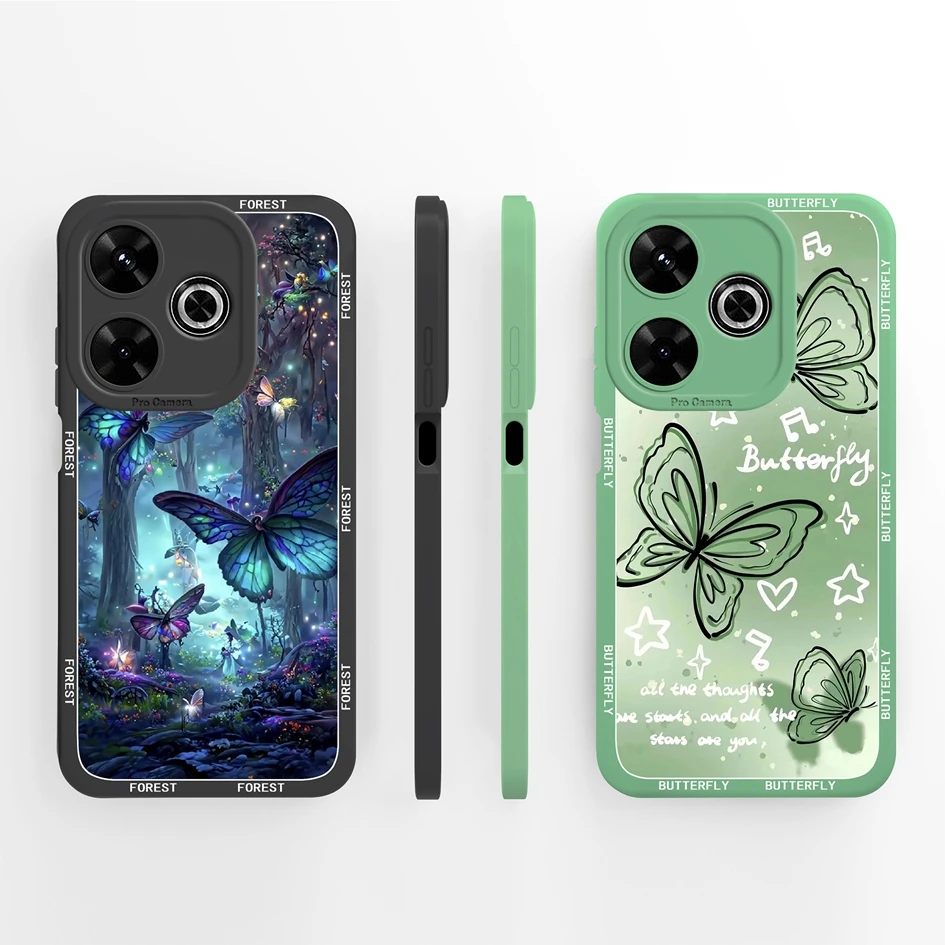 Aesthetic Durable Shockproof Silicone Phone Case with Pretty Flower Design