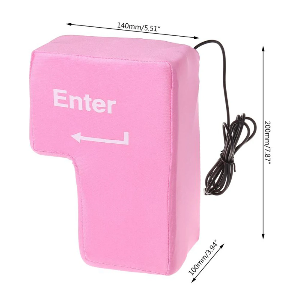 Anti Stress Button Anti-Stress Computer Huge Enter Key Big USB Keyboard Vent Button Pillow Desktop Stress Reliever Cushion USB Big Enter Key