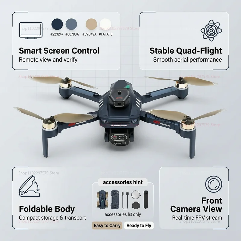Drone GT8 8K avec caméra HD, moteur sans balais, pliable, 20 min de vol