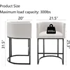 25" Counter Height Bar Stools Set of 2, Modern Bar Stool with Back, Barrel Bar Chairs with Metal Frames, Upholstered Barstools 5