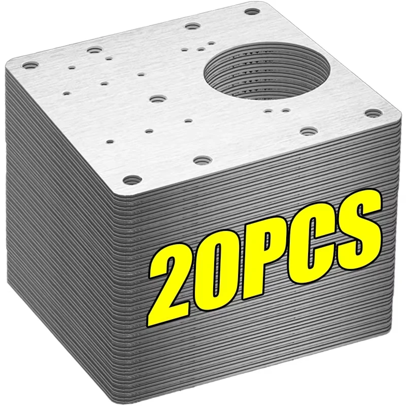 ชุดซ่อมบานพับตู้ 2/20 ชิ้น แผ่นยึดบานพับประตูสแตนเลสพร้อมรูสำหรับติดตั้งในบ้าน ห้องครัว ตู้เก็บของ เฟอร์นิเจอร์ 1