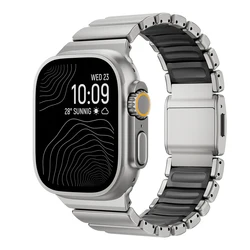Luxury Titanium & Silicone Magnetic Watch Band - Premium Strap Bracelet - 42 44 45 46 49MM (Titanium black)