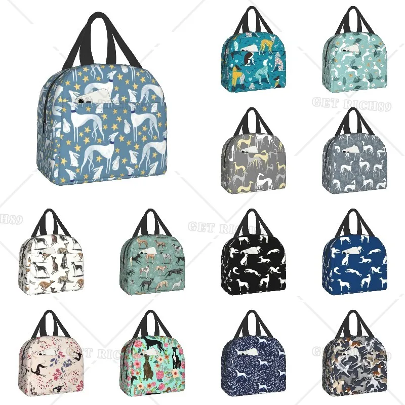 

Galgo Изолированные сумки для ланча с изображением заяц и звезд для кемпинга путешествий переносной холодильник для собак термальный Ланч-бокс для женщин и детей