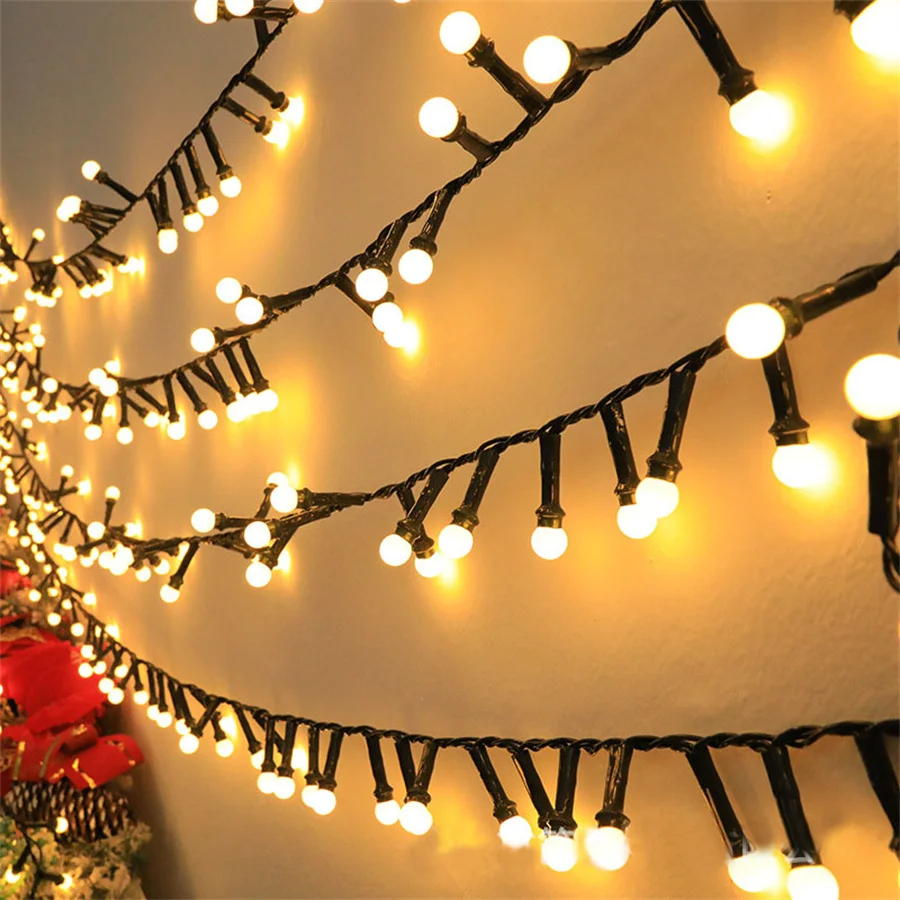 

10M 500 LED Outdoor Solar Globe String Light Christmas Cluster Light Garland Waterproof Starry Ball Fairy Light for Garden Decor