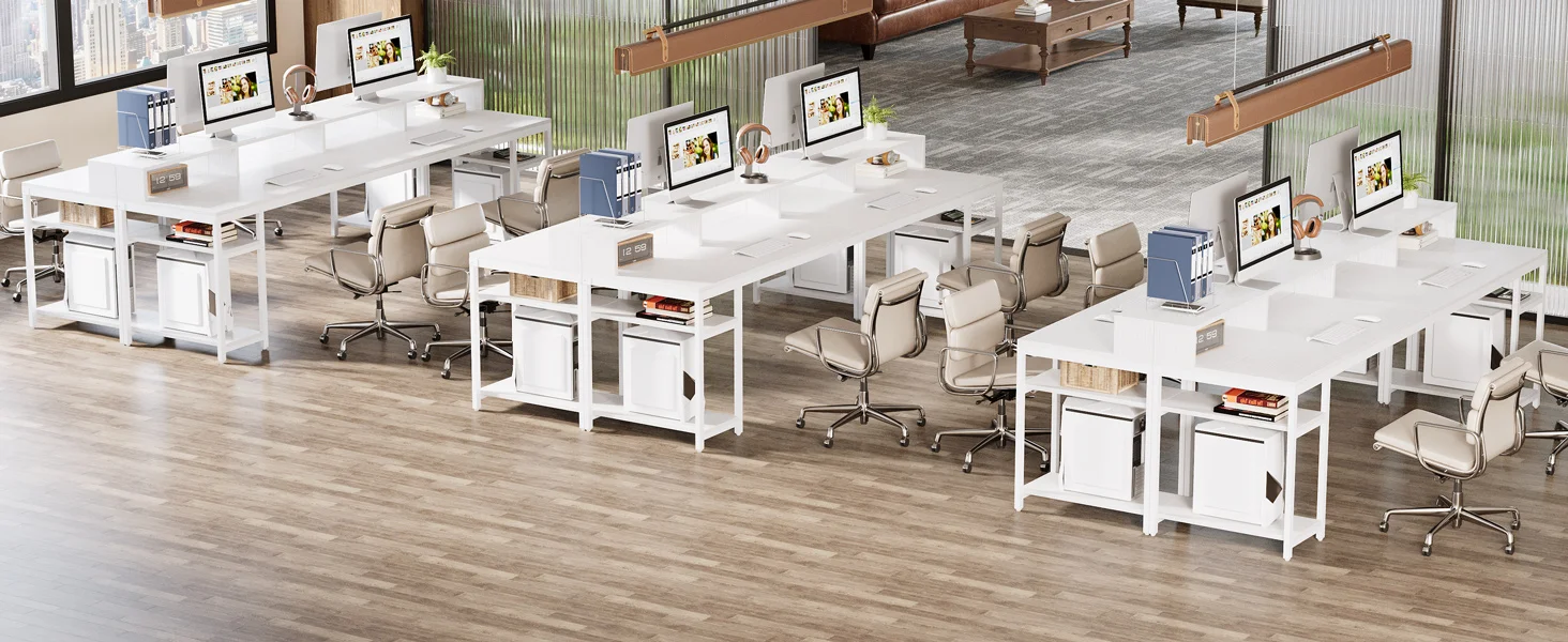 Tribesigns 78.74 Inches Extra Long Two-Person Desk with Monitor Stand