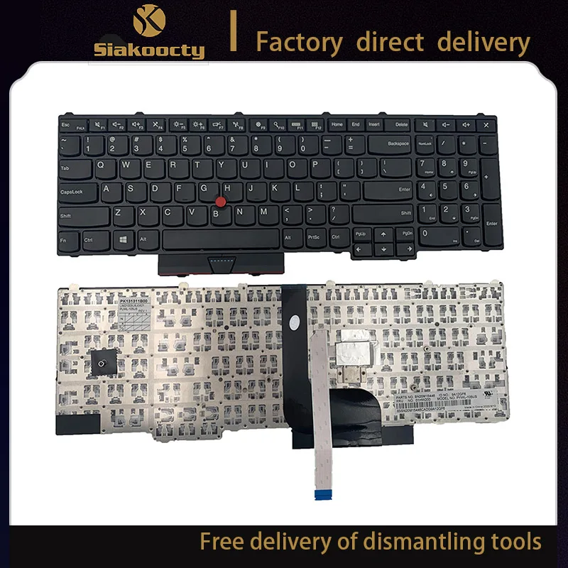 Tastiera Di Layout Usa Di Ricambio Per Laptop Per Lenovo Thinkpad P50(20En/20Eq) P70(20Er/20Es)P51 P71 Senza Retroilluminazione P/N: 00Pa288 Sn20