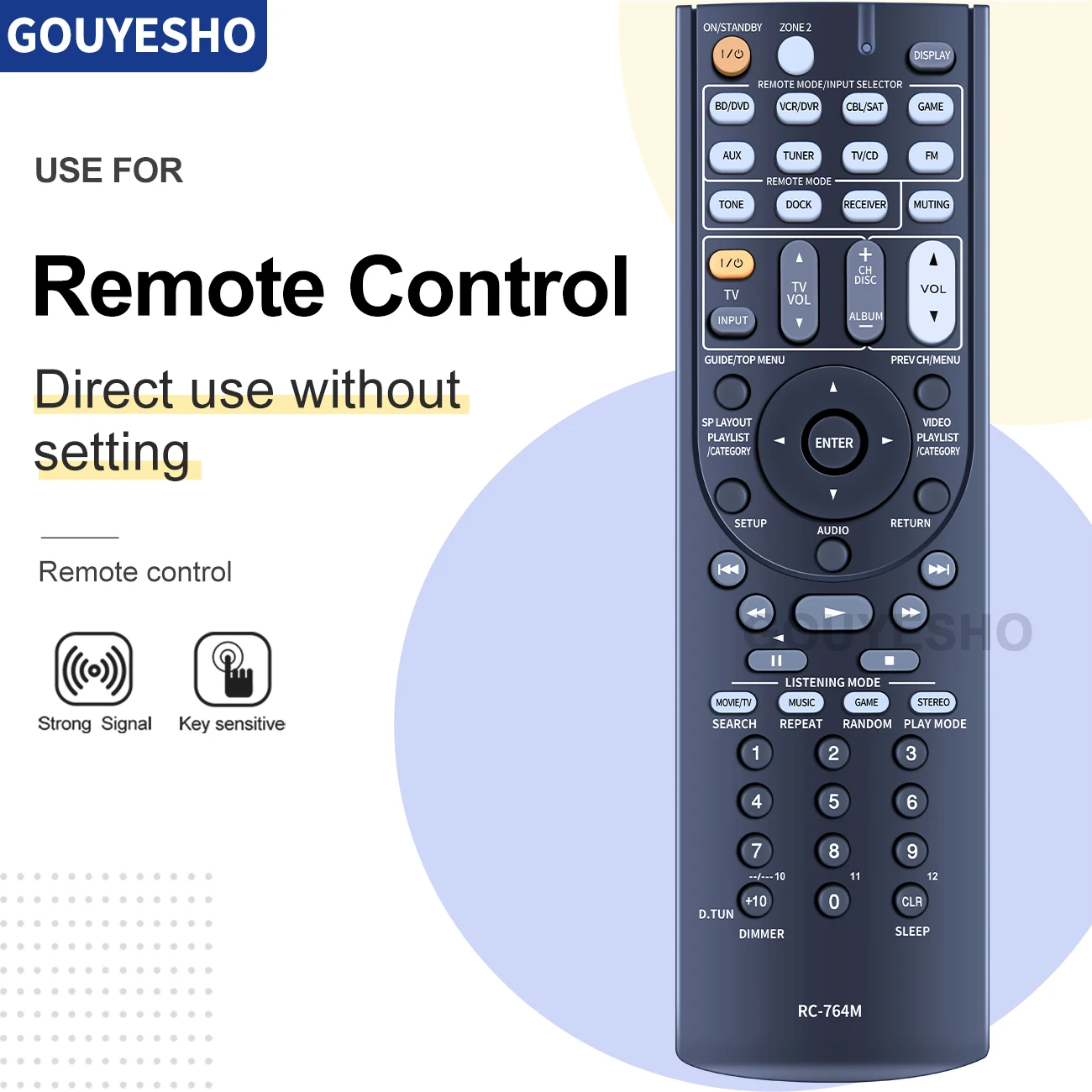 ForOnkyoRC764MHTR580HTS5300HTS6300HTS7300AVReceiverRemote