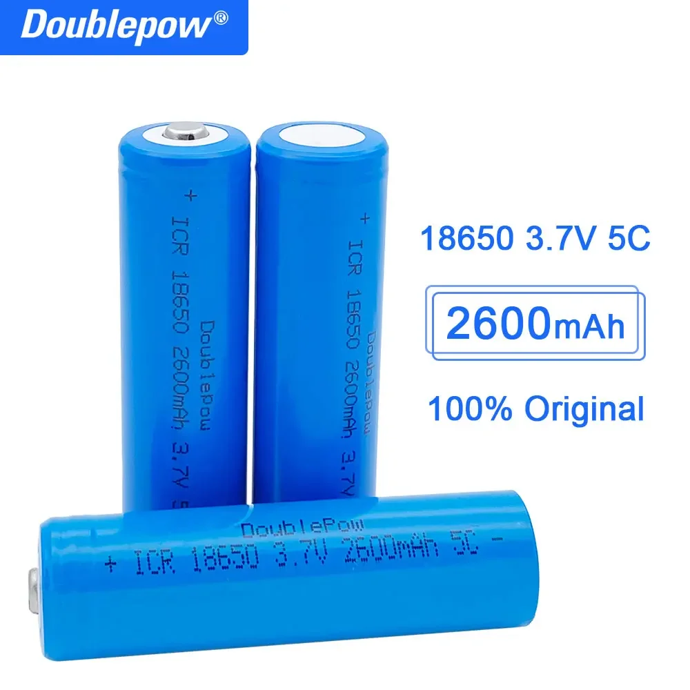 Doublepow 18650 Batteria 3.7V 2600Mah 18650 Batteria Al Litio Ricaricabile Per Batterie Torcia