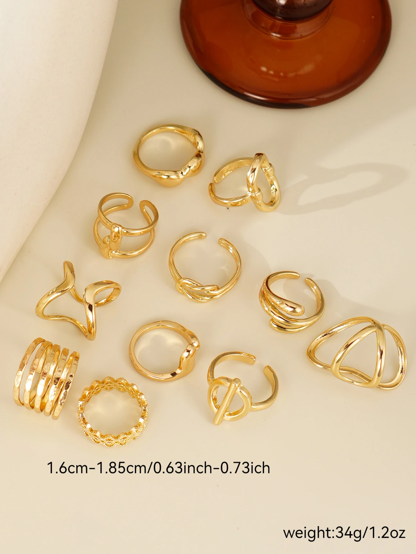 metal set ring for women men punk retro boho fashion