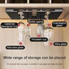 Stainless Steel Under Cabinet Wine Glass Cup Holder Space-Saving Bar Counter Shelf Storage Rack Hanging Hooks Goblet Pokal Stand 5