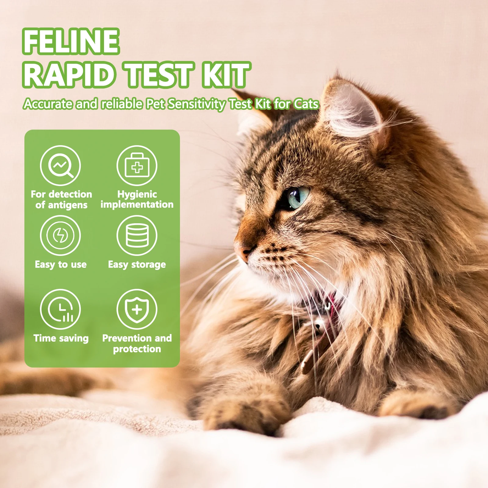 10 Pcs Feline HERPESVIRUS FHV-Ag Rapid Test Kit Cats Kitten Home Health Test