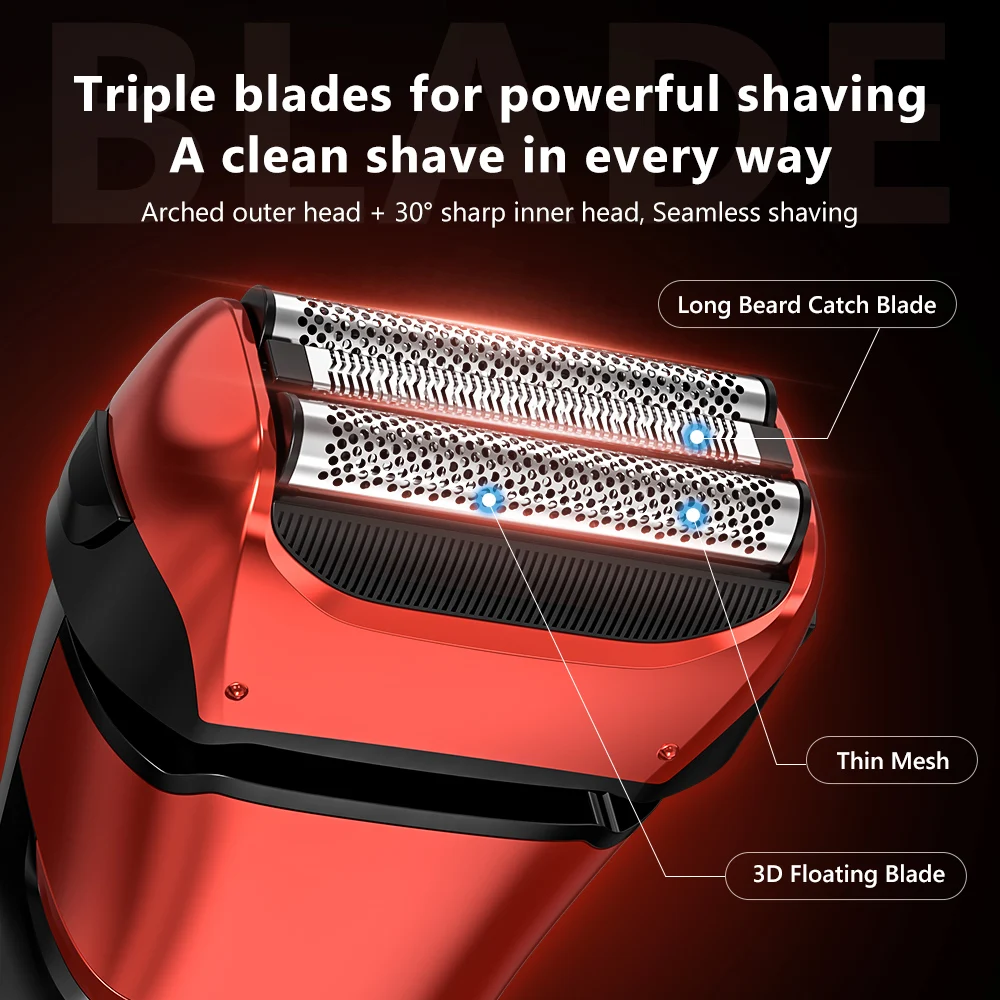 Sejoy Razor Electric Shaver Professional Reciprocating Shaving Machine with Beard Trimmer for Men IPX7 Waterproof FK-608 2