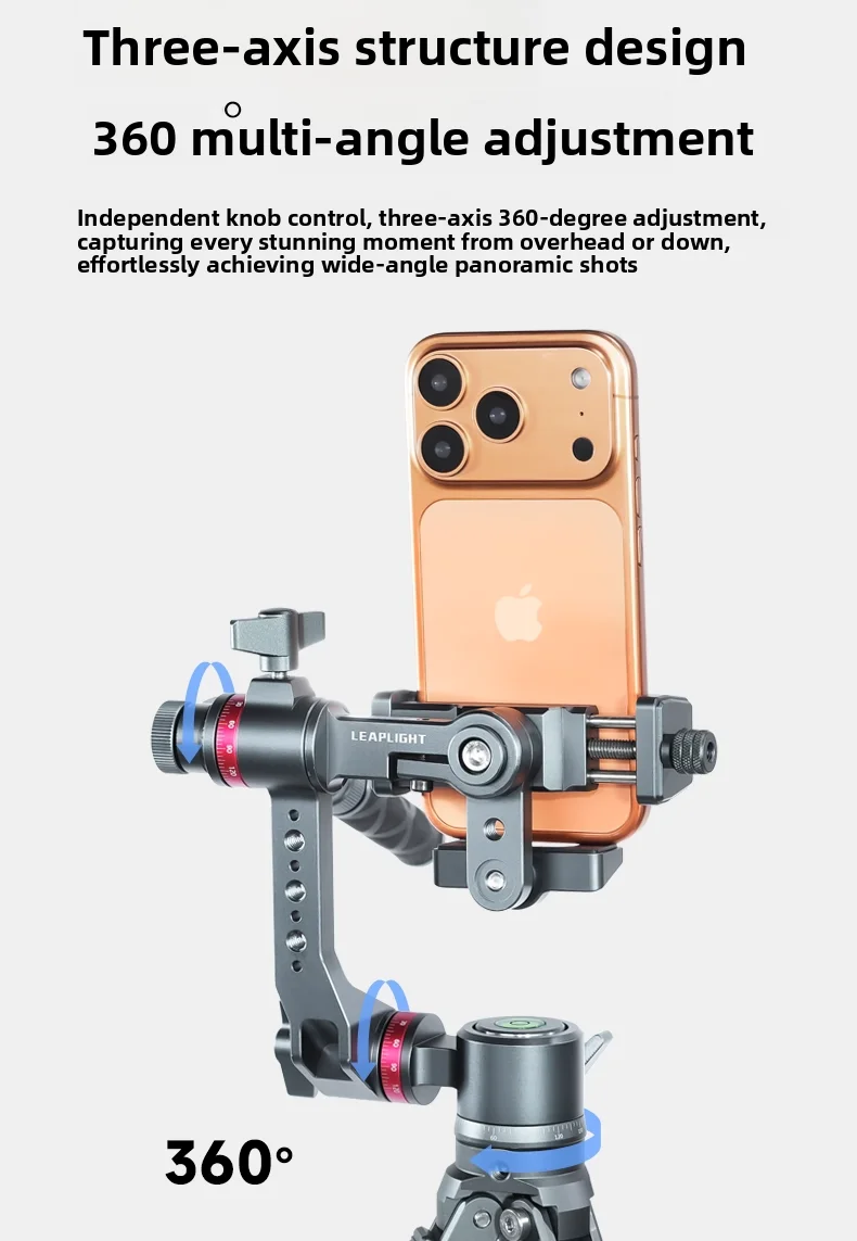 Leaplight LYR3 3-axis Universal Phone Gimbal Tilt Adjustable 360° Rotation for M