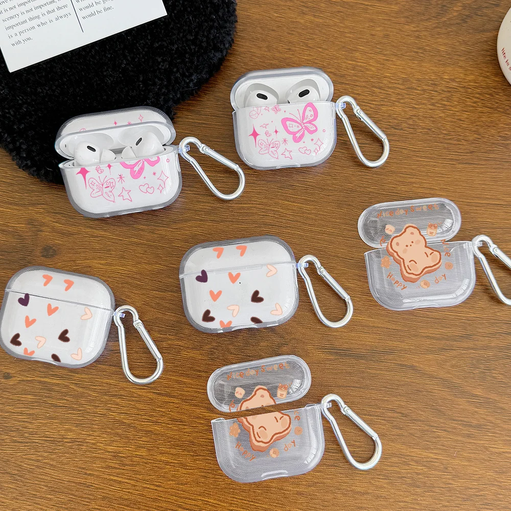 Clear TPU AirPods Case with Keychain for AirPods Pro